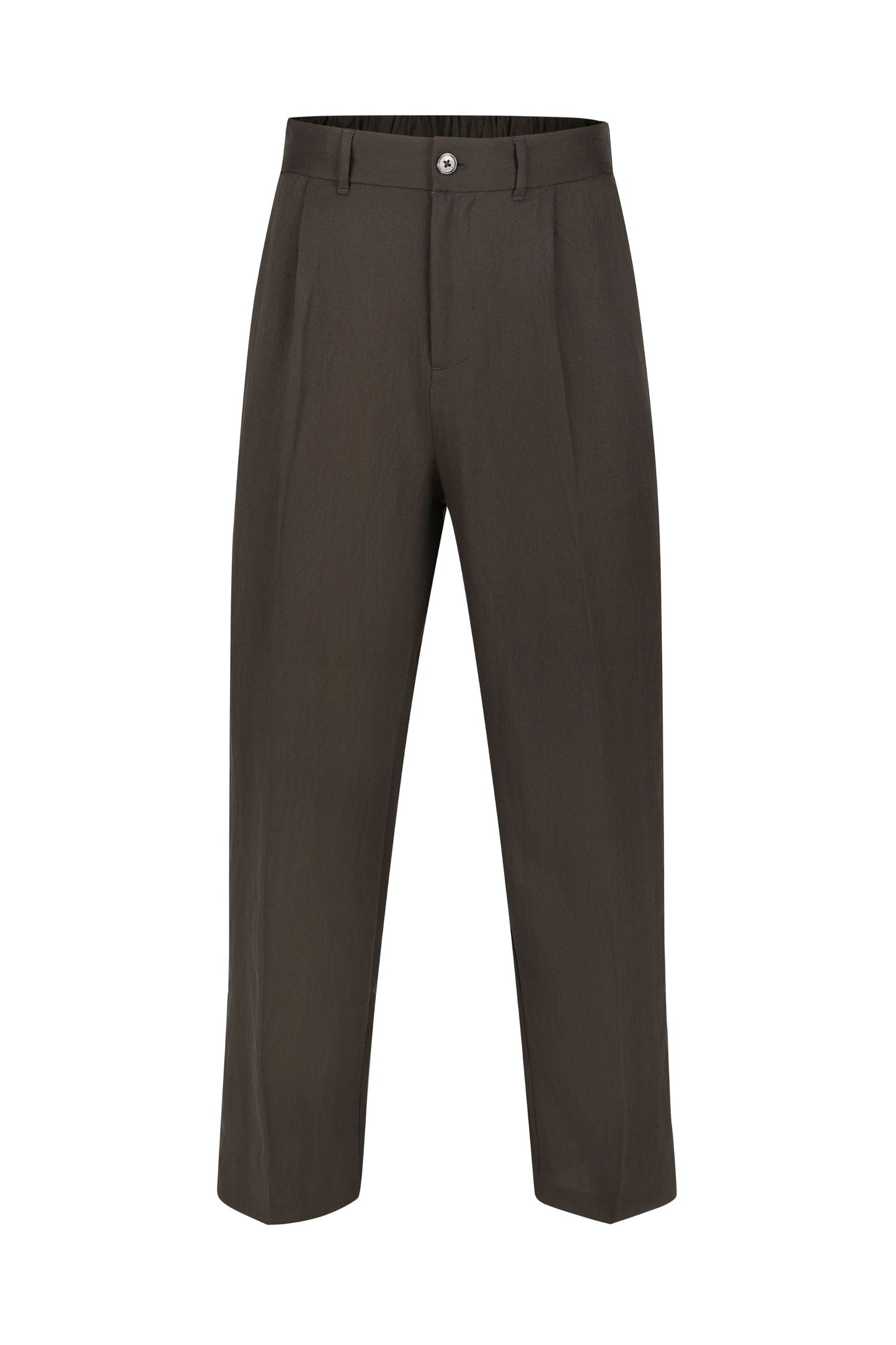 Helio Pleated Relaxed Trouser - Brown