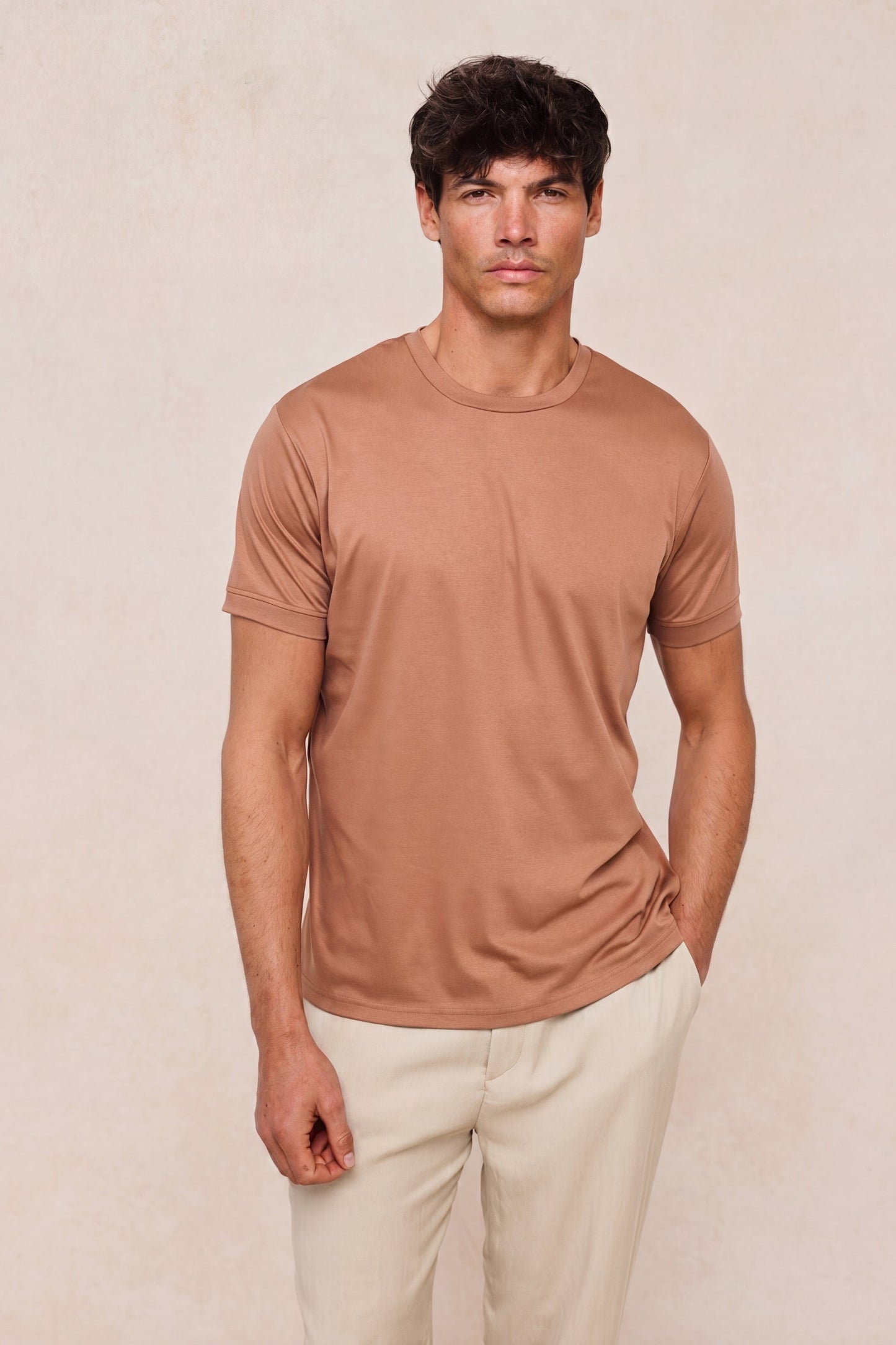 Luxe Mercerised T-Shirt - Rust Orange