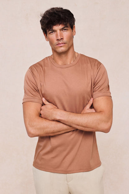 Luxe Mercerised T-Shirt - Rust Orange