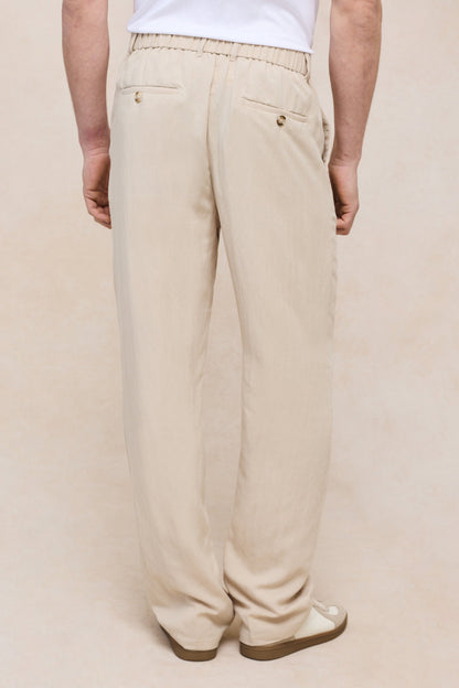 Helio Pleated Relaxed Trouser - Beige